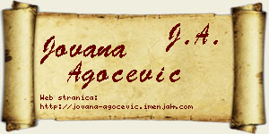 Jovana Agočević vizit kartica